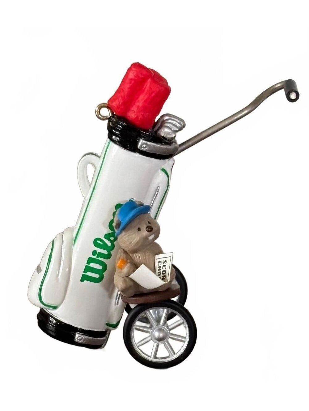 1995 Hallmark Gopher Fun Wilson Golf Bag Golfer Ornament QX5887 w Box